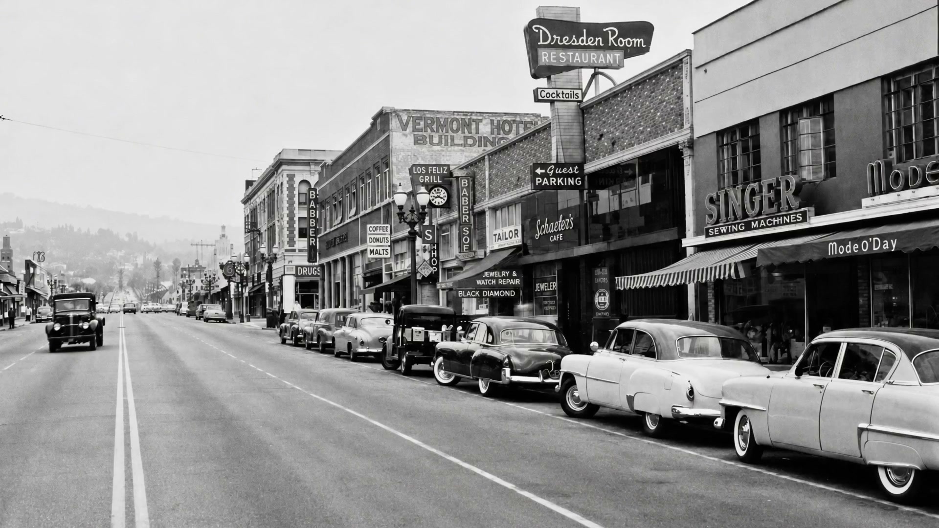 Hero of the 1748–1750 N Vermont microsite: archival black-and-white Vermont Avenue streetscape
