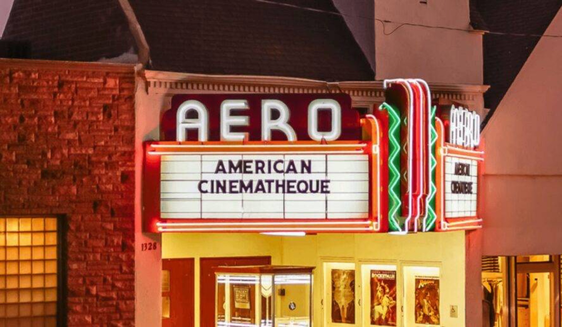 American Cinematheque marquee at the Aero Theatre